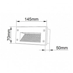 Ugradna zidna LED lampa 3W