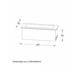 Ugradna zidna LED lampa 6.5W