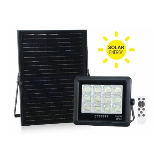 Solarni LED Reflektor 200W Crni 6500K Sa