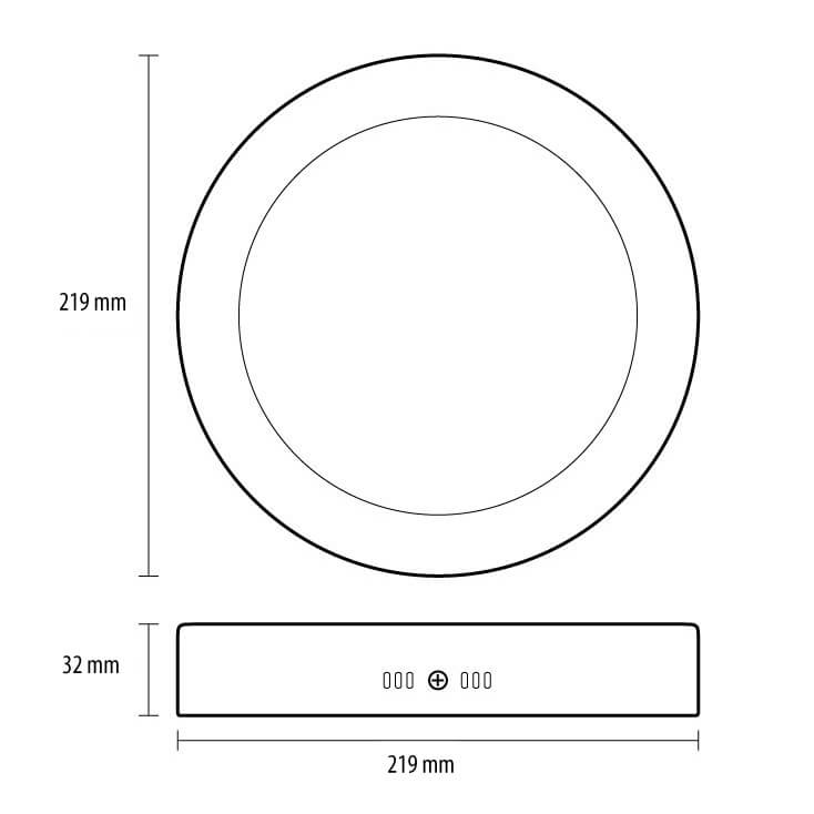 LED Nadgradna Panel Lampa 18W Toplo Bela Boja, Okrugli