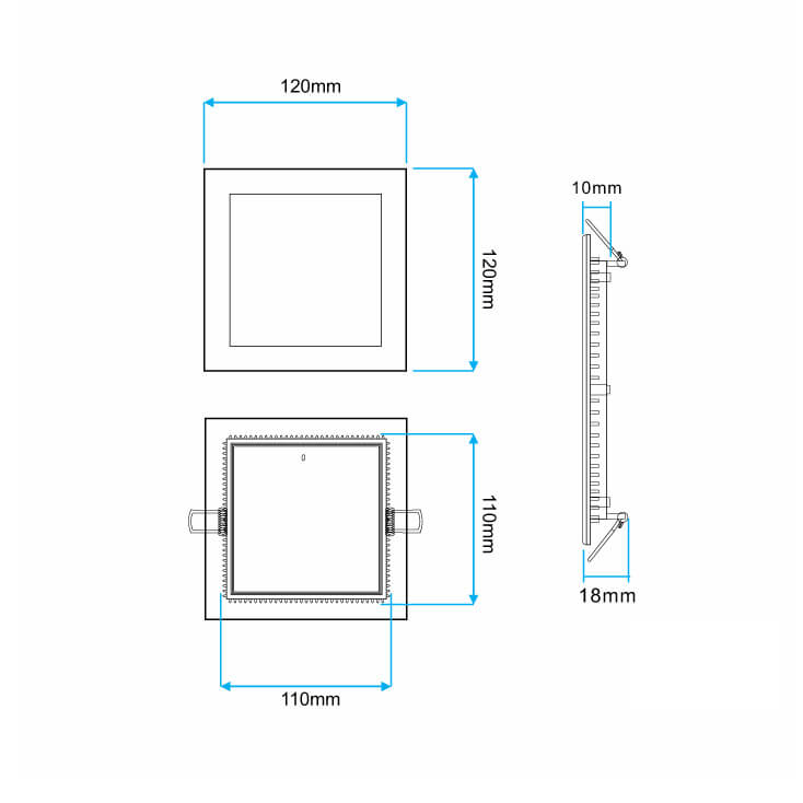 LED Panel Ugradni Kvadratni 6W Dnevno Svetlo