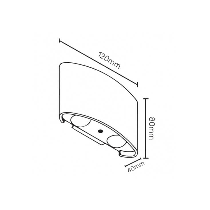 Zidna LED Lampa 4W Crne Boje Od Aluminijuma